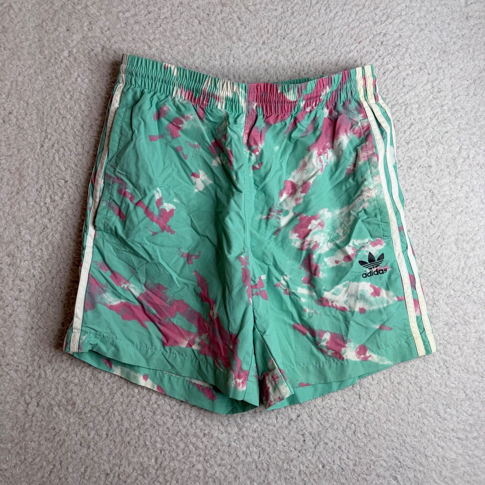 Adidas Originals Mens Primegreen Tie Dye Swim Shorts Teal Pink Small GN3568